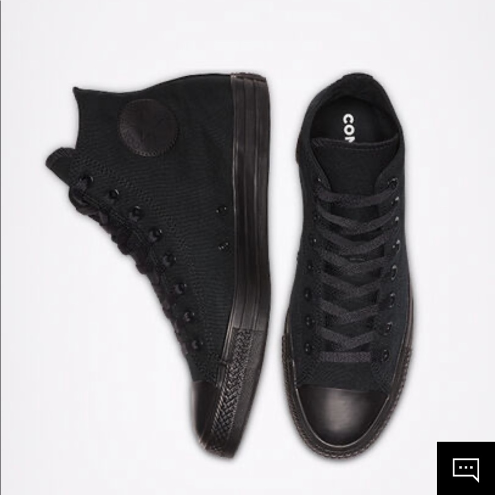 All black high top Converse